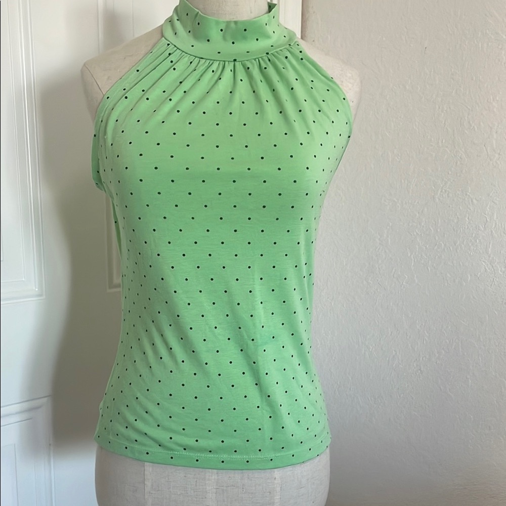 Dollhouse Mint Green Polka Dot Halter Blouse